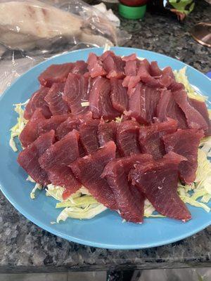 Ahi sashimi