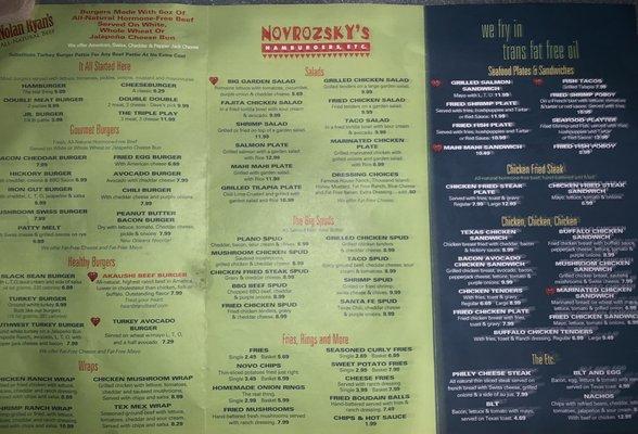 Menu Front Page