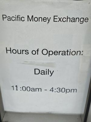 Hours of operation