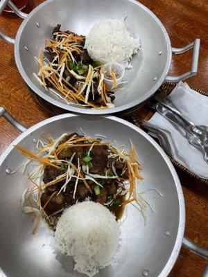 Liempo on top, pork belly adobo on bottom