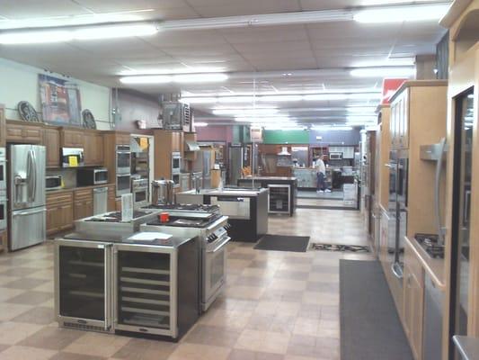 A Large showroom to display almost all of the major appliance brands. Stop in and see us.