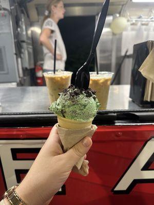 Mint chocolate chip with Oreo from 2nd stop