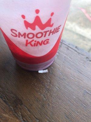 1/4 plastic pieces in smoothie