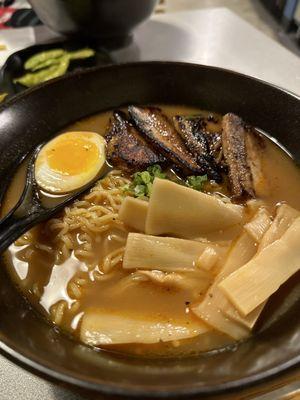 Hell ramen (half spicy) with Tonkatsu - it's pretty spicy!