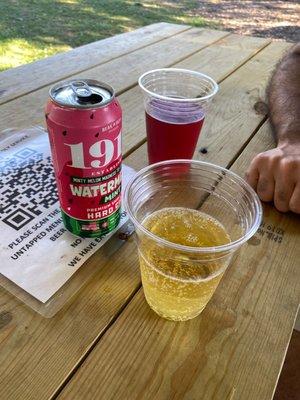 Watermelon mint cider and blueberry boyfriend cider