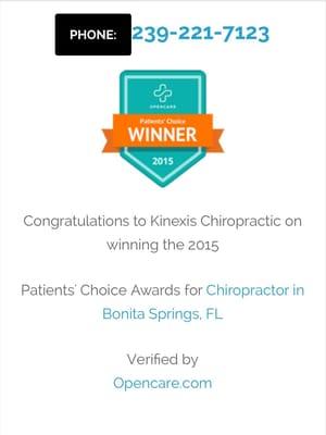 We were selected by our patients as Best Chiropractic Clinic in Bonita Springs, FL. We are so lucky to have such supportive p...