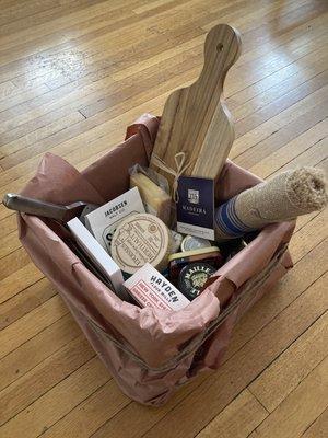 Personalized gift basket from Tucker Silk Mill