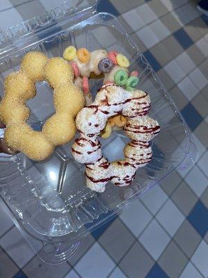 Churro, fruit loops, & funnel cake