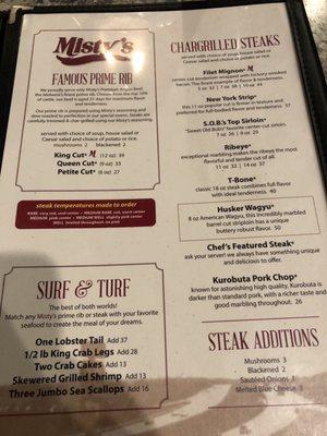 Misty's Menu (2/1/22)