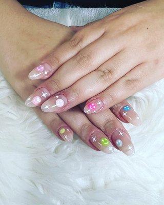 Happy gel X nails design