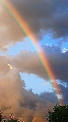 Rainbow tonight.  Patio dining.