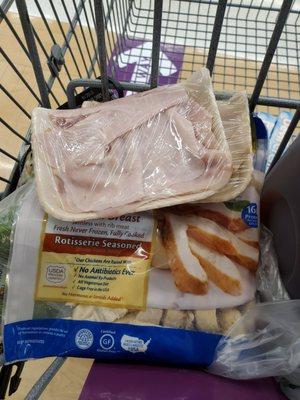 Chicken strips and deli meat