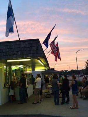 Beautiful sunset on a summer night at the Whippy Dip.