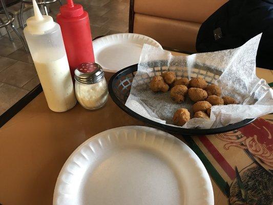 Fried mushrooms.