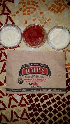 Ranch & Marinara Dipping Sauces (12/30/20). @BigMamasNPapas #EastHollywood #ItalianFood #Pizza