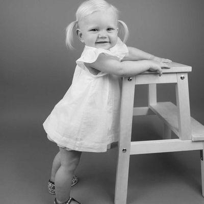 This little princess just turned 1!!! Doesn't this smile melt you? Her dress and shoes are from our store! Bonton Dress and Shoes!