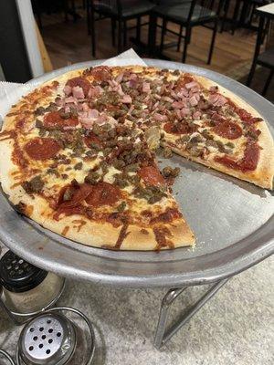 Meat lovers pizza