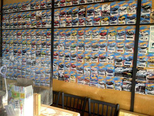 Not sure about the hot wheels taped to wall.