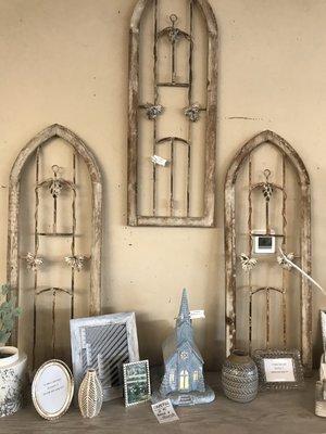 We have lots of wood church windows and many other accessories