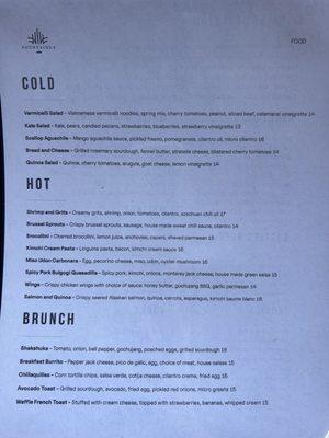 food menu