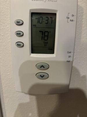 Temp inside my sauna/apartment.