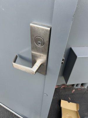 New interconnected commercial lock installed.