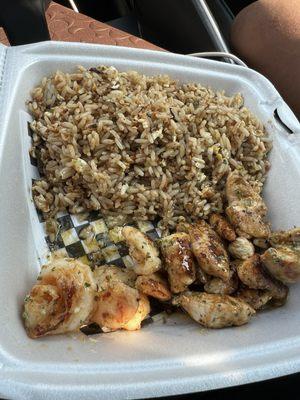 Hibachi - fried rice - chicken and shrimp