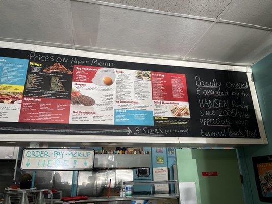 Menu board