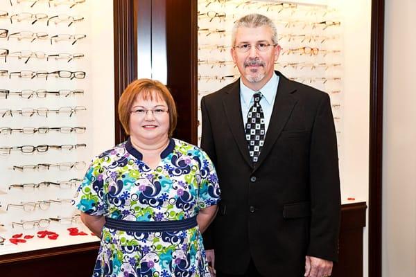 Our Licensed Opticians, Mary and Jerry.