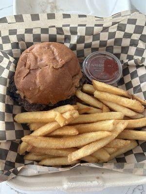 Cheeseburger and fries