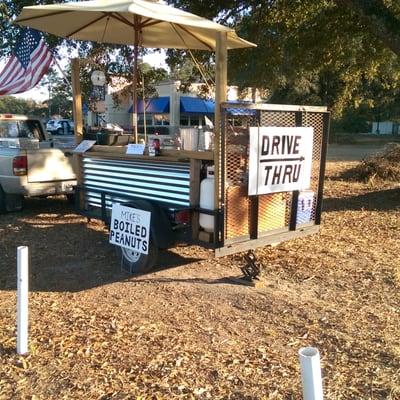 Mike's Boiled Peanut wagon has the first boiled peanut drive thru...that I know of anyway.