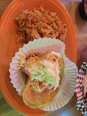 Shrimp Taco with Mexican rice