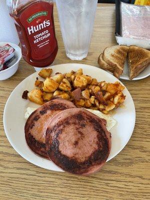 Fried bologna breakfast