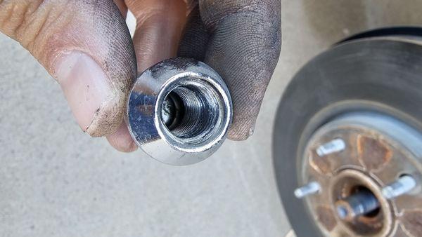 Stripped lug nut