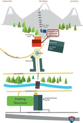 Map of our Vail ski rental shop location.