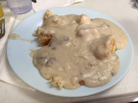 Home made biscuits and gravy