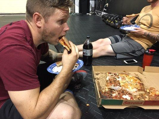 He loves it!! Gym pizza