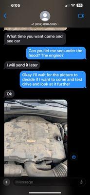 The conversation of the vehicle that ended up not being available but was not told to me until I arrived.