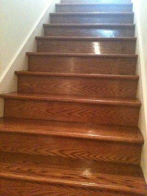 oak stair treads and risers installed and finished