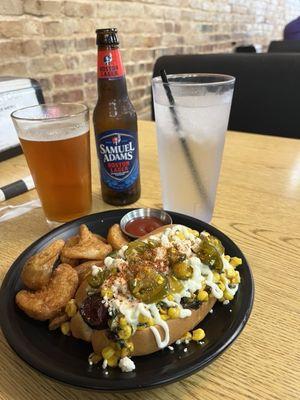 The Elote hotdog (Mexican street corn topping)