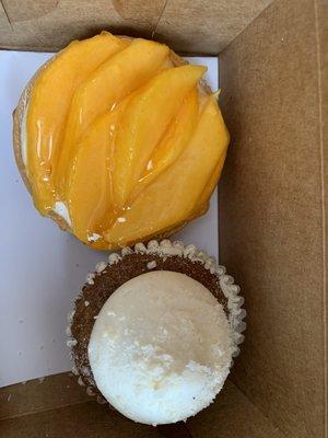 Mango tart and dulce leches coconut cupcake