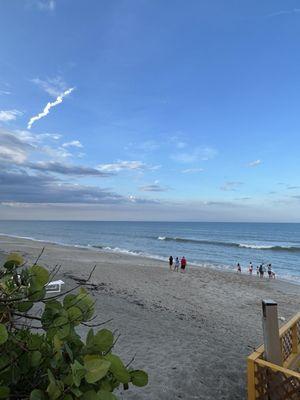 We watched a rocket launch from the beach