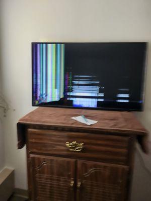 This was my t v after the move perfectly fine beforehand. And never did they ever offer to rap one piece of anything!