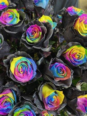 Rainbow roses  at Sherwood