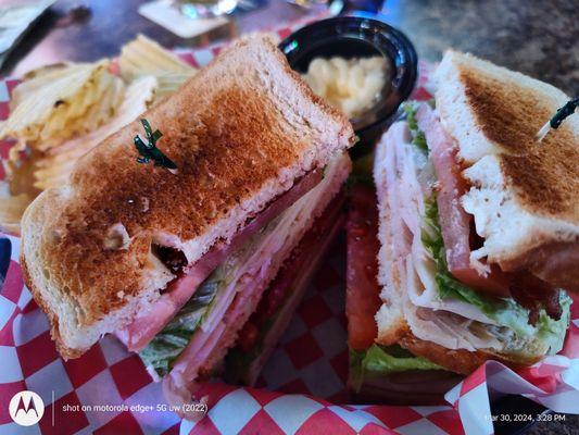 Turkey club sandwich