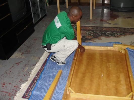 We disassemble and reassemble items such as tables and bed frames.