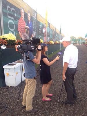 Being interviewed at the Presidents Cup.