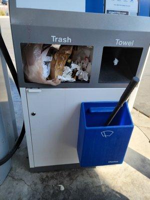 Trash Bin Next to Pump