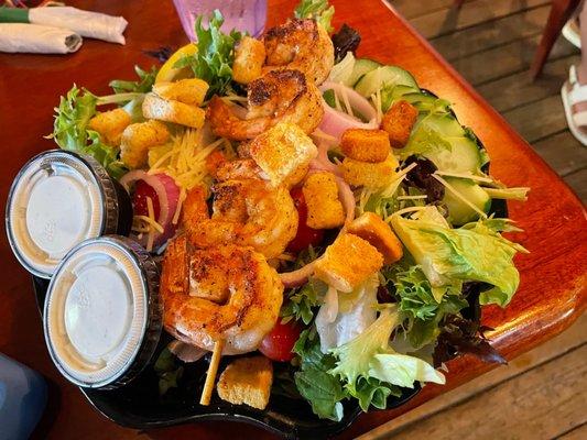 Entree Garden Salad with Grilled Shrimp