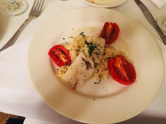 Baked cod with wine & herbs